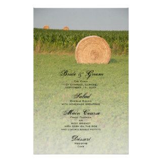 Farm Hay Bales Country Wedding Menu Stationery Design