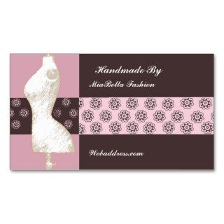 Chocolate Pink  Fashion Designer Handmade Tag Business Card Template