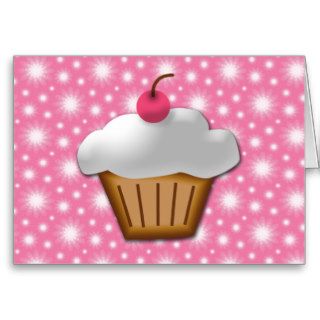 Cutout Cupcake with Pink Cherry on Top Card