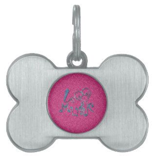 Beautiful girly love music heart music notes pet tags