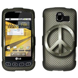 LG OPTIMUS S LS670 PEACE SIGN 2D RUBBERIZED CRYSTAL CLEAR Cell Phones & Accessories