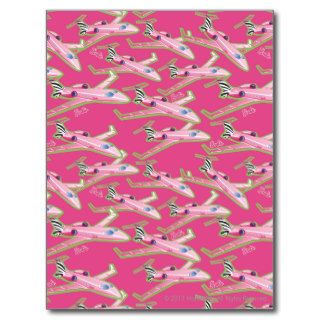 Pink Airplane pattern Postcards