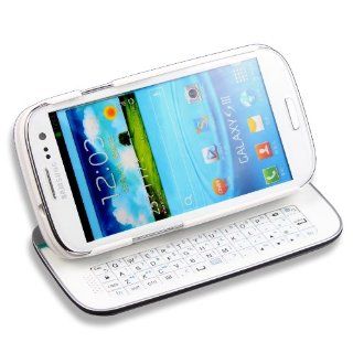 White Bluetooth Sliding Wireless Keyboard Case / Cover for Samsung Galaxy S3 i9300 Cell Phones & Accessories