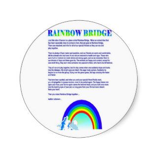 Rainbow Bridge Pet Memorial Poem Sticker