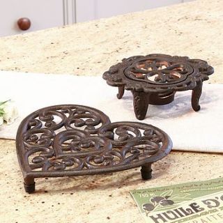 cast iron heart trivet and hot plate by dibor