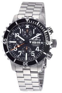 Fortis Men's 671.10.41M B 42 Marinemaster Automatic Chronograph Black Dial Watch Watches