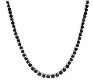 27.25 ct tw Black spinel 18 Graduated Sterling Tennis Necklace —