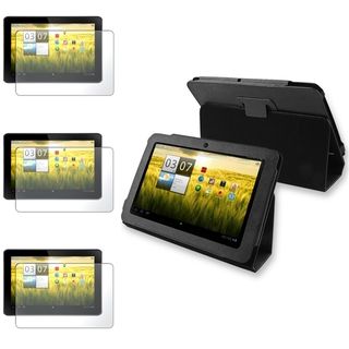 BasAcc Black Leather Case/ Screen Protector for Acer Iconia Tab A200 BasAcc Tablet PC Accessories