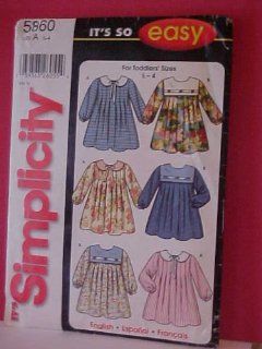 Simplicity 5860 Sewing Pattern, TODDLERS' DRESS, Size 1/2   4.