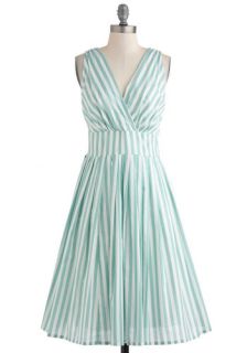 Glamour Power to You Dress in Spearmint Stripe  Mod Retro Vintage Dresses