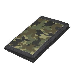 Green Camouflage Camo Trifold Nylon Mens Wallet Wallet
