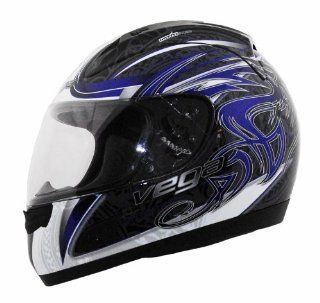 Vega Altura Slayer Graphic Full Face Helmet (Blue, Large) Automotive