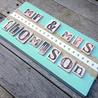 personalised 'mr and mrs…' wedding sign by cherry pie lane