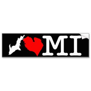 I ♥ MI (I heart Michigan) bumper sticker, white