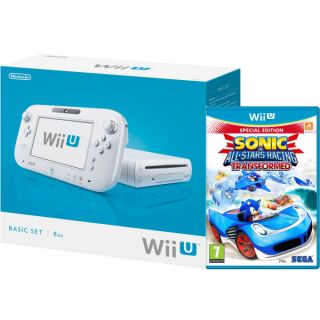 Wii U Console 8GB Basic Pack   White (Includes Sonic and Sega All Star Racing)      Games Consoles
