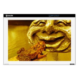 Golden Laughing Buddha with Kissing Toad 17" Laptop Decal
