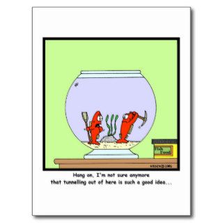 The Great Escape Goldfish cartoon Post Card