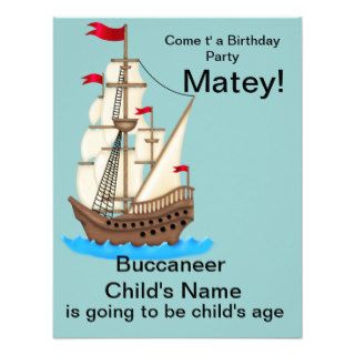 Pirate Ship Birthday Invitation