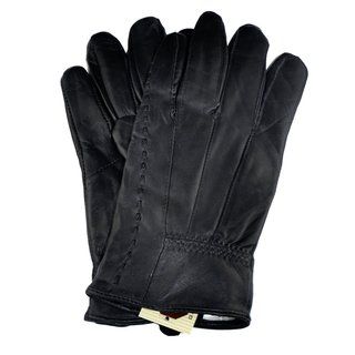 Samtee Ladies Black Leather Glove with Elastic on Wrist Women's Gloves