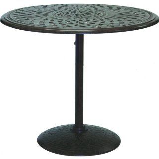 Darlee Series 60 Cast Aluminum Counter Height Pedestal Patio Bar Table   Antique Bronze Patio, Lawn & Garden