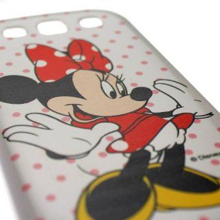 Samsung i9300 Galaxy S III Minnie Mouse Polka Dots Disney Design on white TPU Protector Cover Case   Includes TWO Bonus Personal Charm Straps Cell Phones & Accessories