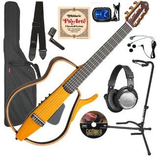Yamaha SLG130NW Silent Guitar COMPLETE BUNDLE w/ Gig Bag & Headphones Musical Instruments
