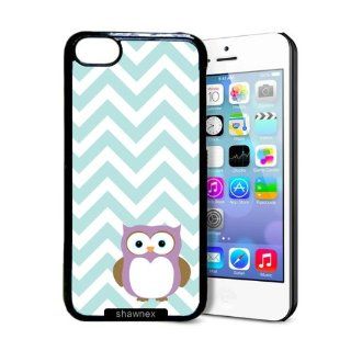 Shawnex Owl Mint Chevron iPhone 5C Case   Thin Shell Plastic Protective Case iPhone 5C Case Cell Phones & Accessories
