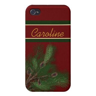 Pine Bough Woodsy Holiday Cases For iPhone 4