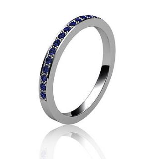 blue sapphire half eternity ring by flawless jewellery