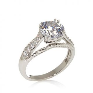 2.20ct Absolute™ Round Solitaire Pavé Sides Ring
