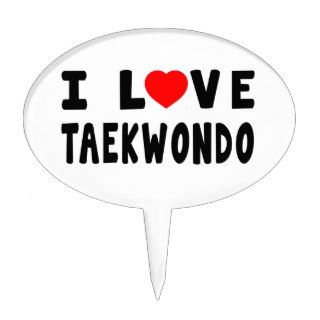 I Love Taekwondo Martial Arts Cake Topper