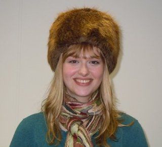 Natural Beaver Pillbox Fur Hat 