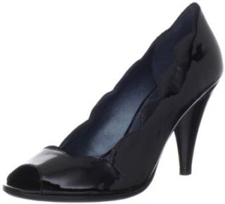 daniblack Women's Jacky Open Toe Pump,Black,6 M US Shoes
