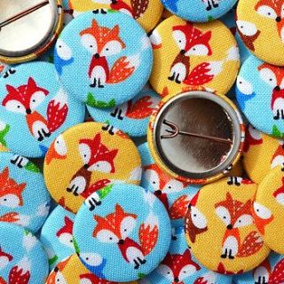 fox childrens badges party bag filler by jenny arnott cards & gifts
