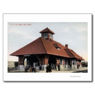 G T & R Railroad Depot Post Card