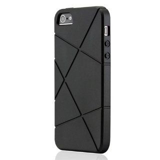 Gearonic AV 5156BPUIB Line Raised Grip Pattern TPU GEL Skin Case Back Cover for Apple iPhone 5   Non Retail Packaging   Black Cell Phones & Accessories