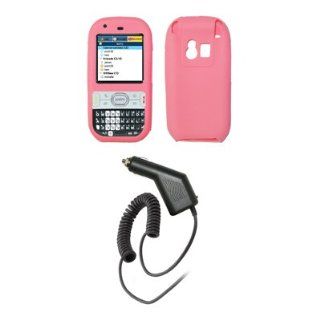 Palm Centro 690   Premium Pink Soft Silicone Gel Skin Cover Case + Rapid Car Charger for Palm Centro 690 Cell Phones & Accessories