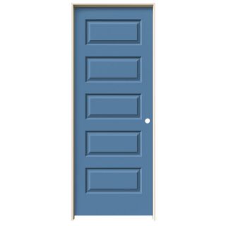 ReliaBilt 5 Panel Equal Hollow Core Smooth Molded Composite Left Hand Interior Single Prehung Door (Common 80 in x 28 in; Actual 81.68 in x 29.56 in)
