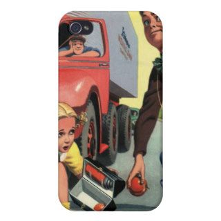 Vintage Children, Boy Safety Patrol Helping Girl iPhone 4 Cases