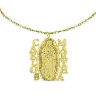Our Lady of Guadalupe Couples Name Pendant in 10K Gold (2 Names