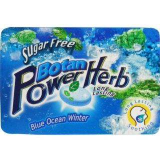 Botan Power Herb Candy Blue Ocean Winter Flavor Sugar Free Long Lasting Soothing in Throat. Net Wt 8.24 G (8 Pellets) X 3 Boxes  Candy Mints  Grocery & Gourmet Food