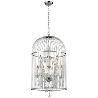 Avary 9 light Chrome And Crystal Cage Chandelier