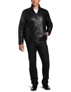 IZOD Men's Leather Jacket, Black, X Large at  Mens Clothing store