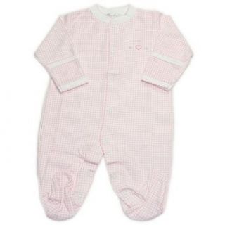 Kissy Kissy Baby girls Homeward Gingham Embroidered Hearts Footie Bodysuit Infant And Toddler Bodysuit Footies Clothing