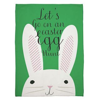 funny bunny easter tea towel by little baby company