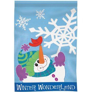 Winter Wonderland Snowman Decorative House Flag  Outdoor Decorative Flags  Patio, Lawn & Garden