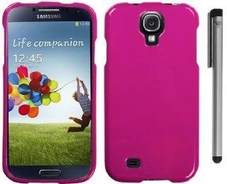 Solid Pink Hard Cover Case with ApexGears Stylus Pen for Samsung Galaxy S4 IV i9500 by ApexGears Cell Phones & Accessories