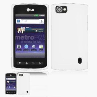 LG Optimus M+ MS695 White Silicone Case Cell Phones & Accessories