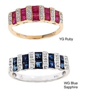 D'Yach 14k Yellow Gold Ruby and Diamond Accent Fashion Ring D'Yach Gemstone Rings