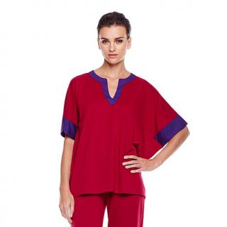 N Natori "Oasis" Solid Colorblock Caftan